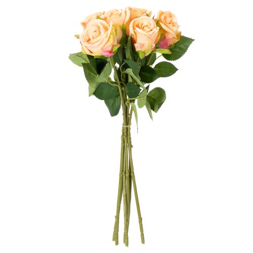 Article Bouquet de roses artificielles réalistes et durables, idéal pour la décoration de mariage, 44 cm, 6 pièces