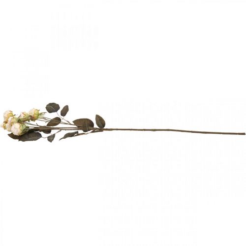Article Roses artificielles fanées Drylook 9 pétales crème 69cm
