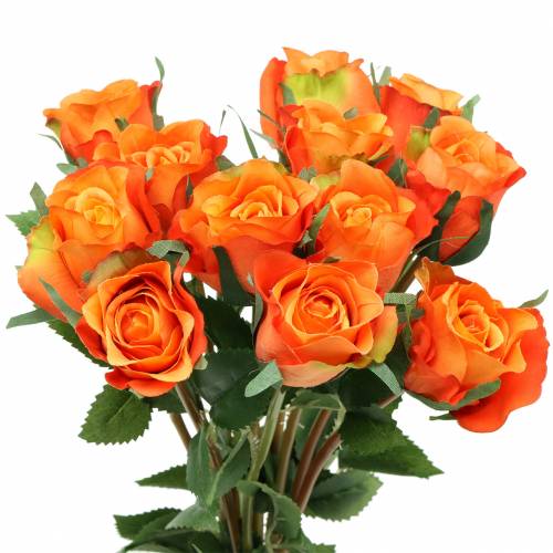 Floristik24 Rose Orange 42cm 12pcs