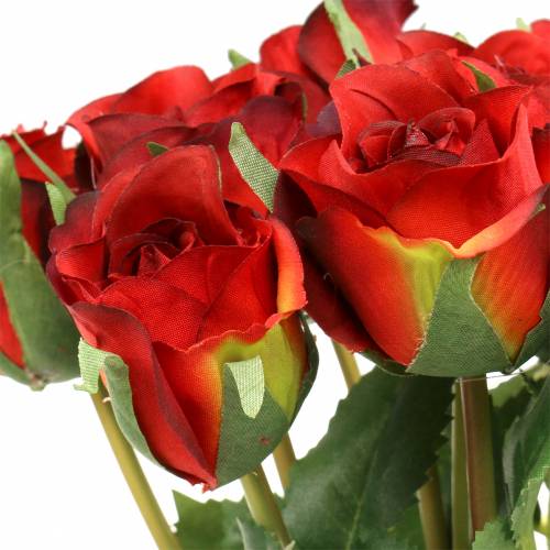Floristik24 Rose rouge 42cm 12pcs