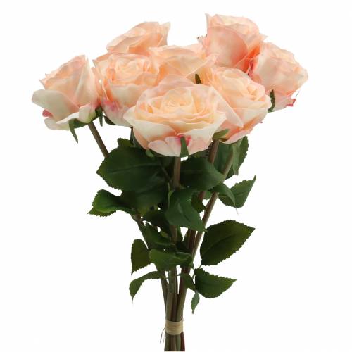 Floristik24 Bouquet de roses artificielles abricot 8 pcs