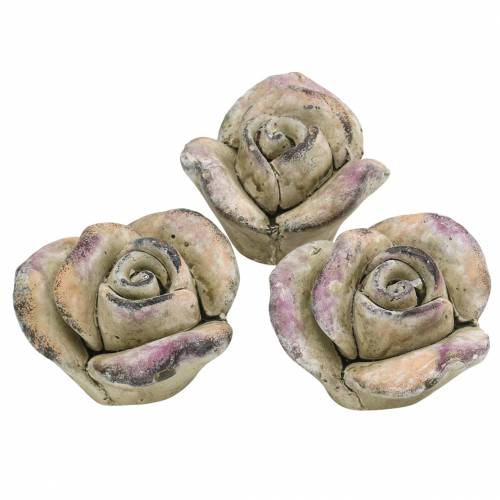 Floristik24 Béton rose gris, violet Ø7.7 H5.5cm 3pcs