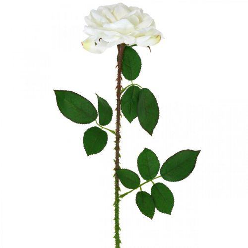 Article Rose Blanche Fausse Rose sur Tige Fleur de Soie Fausse Rose L72cm Ø13cm