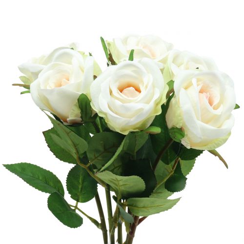 Floristik24 Rose crème artificielle 44cm 6pcs