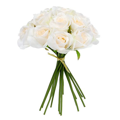 Floristik24 Bouquet de roses blanc Ø26cm