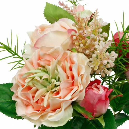 Article Bouquet de roses artificielles dans un bouquet de fleurs en soie rose bouquet