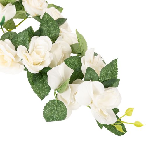 Guirlande de roses artificielles blanches décoratives, 170 cm | Floristik24.be