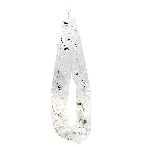 Floristik24 Guirlande de roses avec perles blanches 135cm