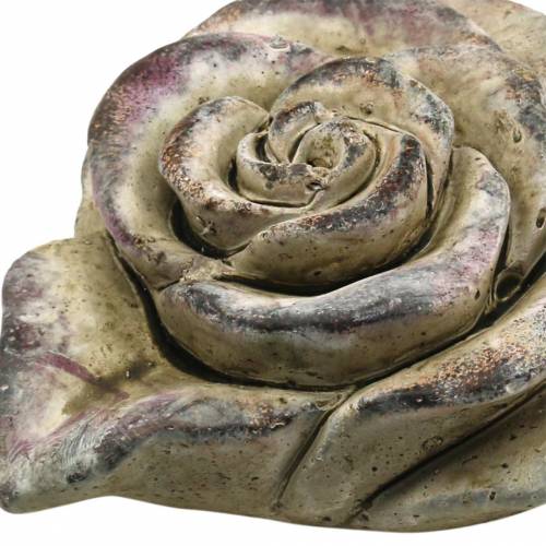 Floristik24 Coeur de rose en béton gris, violet Ø13 H5cm 3 pcs