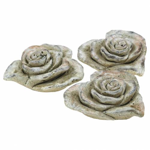 Floristik24 Béton rose coeur gris, abricot Ø13 H5cm 3pcs