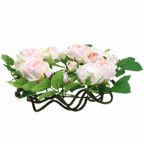 Floristik24 couronne de roses rose Ø35cm