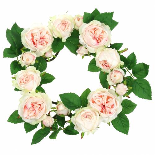 Floristik24 couronne de roses rose Ø35cm