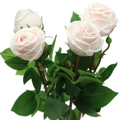 Floristik24 Bouquet de roses rose tendre 65cm 4 pièces