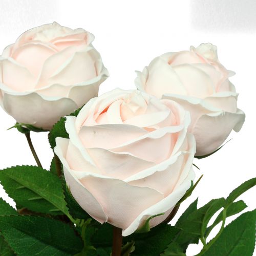Floristik24 Bouquet de roses rose tendre 65cm 4 pièces