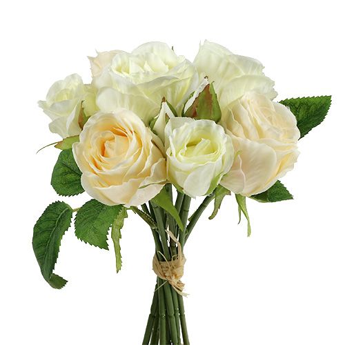 Article Bouquet de roses crème 26cm