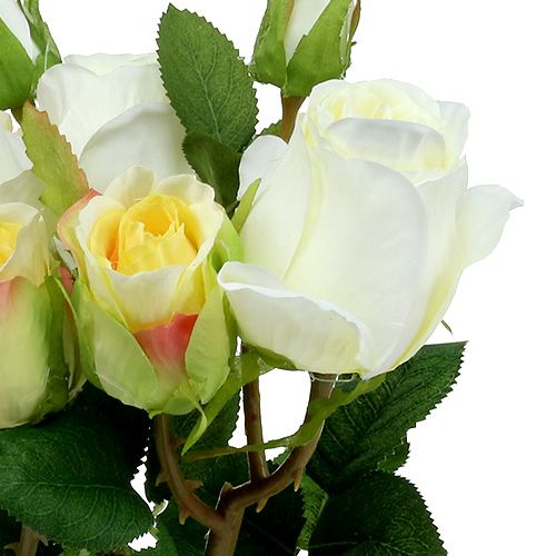 Floristik24 Bouquet de roses artificielles en crème 40cm