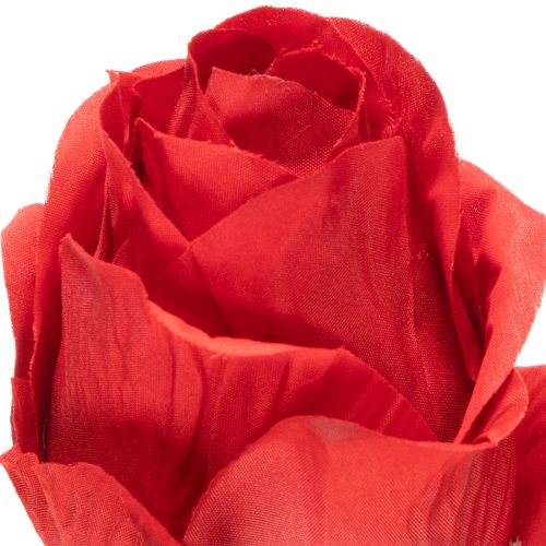 Branche de rose en soie, rose artificielle rouge 72 cm, lot de 3 | Floristik24.be