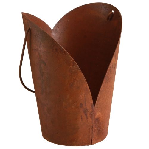 Article Coeur décoratif rouille avec poignée en métal à suspendre 12×15,5cm 2pcs