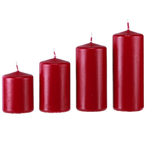 Article Bougies de l&#39;Avent rouges de différentes hauteurs 6/8/10/12 cm 4 pièces