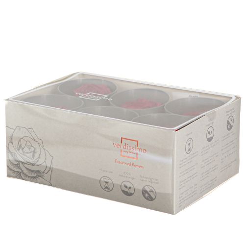 Article Roses rouges Infinity Roses Vraies têtes de roses Rouge Ø6cm 6 pcs