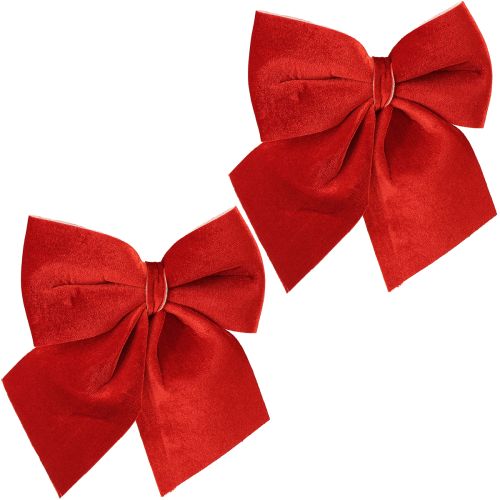 Article Nœud cadeau en velours rouge 20 × 25 cm rouge clair 2 pièces