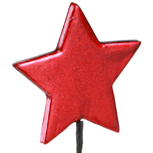 Floristik24 Bouchon décoratif étoile Noël rouge Ø7cm – 2ème choix – 24 pcs