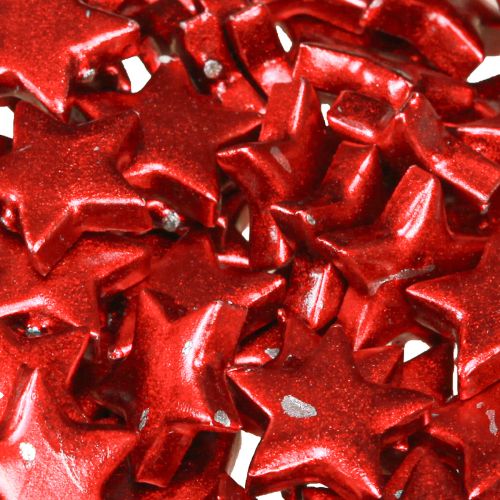 Article Étoiles de Noël peintes en rouge Ø2,5cm – 2e choix – 96 pièces