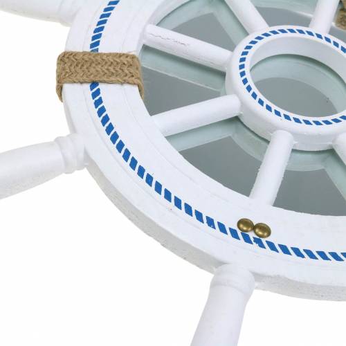 Floristik24 Miroir volant déco blanc Ø40cm