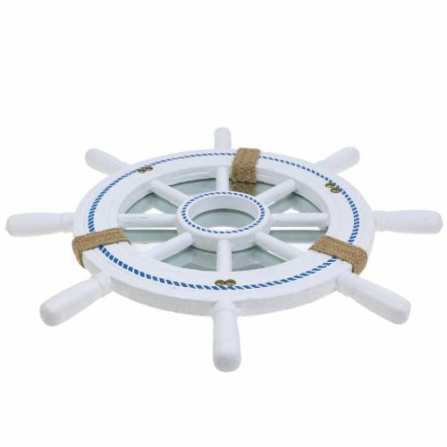 Floristik24 Miroir volant déco blanc Ø40cm