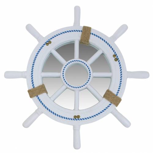 Miroir volant déco blanc Ø40cm