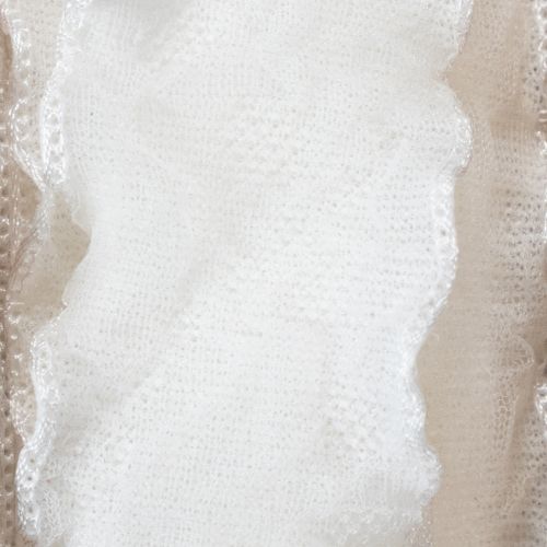 Ruban d'organza blanc à volants, ruban décoratif, 25 mm de large, 10 m de long | Floristik24.be