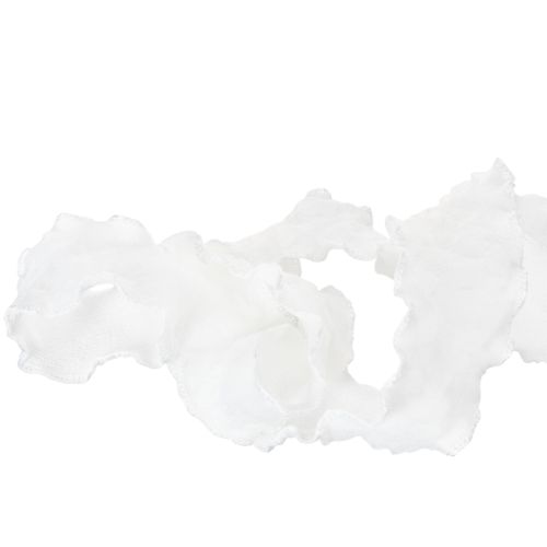 Ruban d'organza blanc à volants, ruban décoratif, 25 mm de large, 10 m de long | Floristik24.be