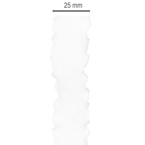 Ruban d'organza blanc à volants, ruban décoratif, 25 mm de large, 10 m de long | Floristik24.be