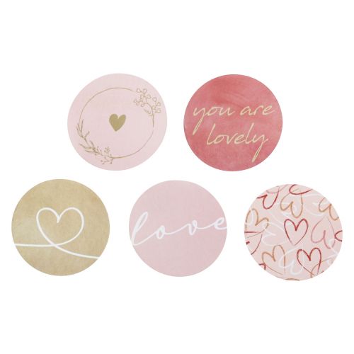 Floristik24 Etiquettes autocollantes rondes Saint Valentin Ø4cm 250 pcs