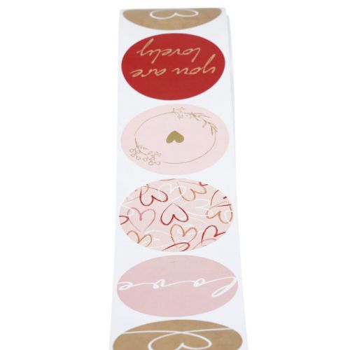 Floristik24 Etiquettes autocollantes rondes Saint Valentin Ø4cm 250 pcs