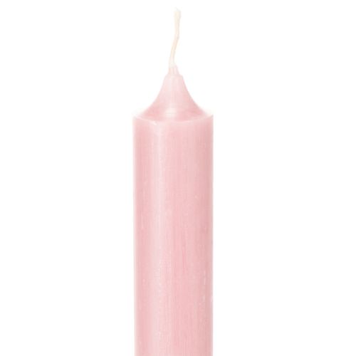 Bougies rustiques coniques roses unies 350/28 mm, lot de 4 | Floristik24.be