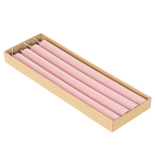 Bougies rustiques coniques roses unies 350/28 mm, lot de 4 | Floristik24.be