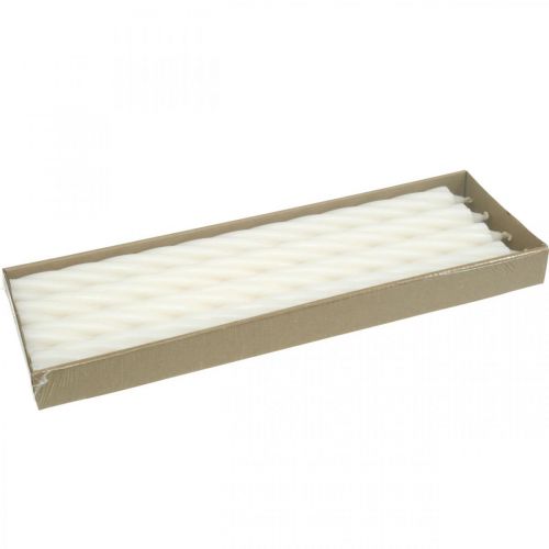 Article Bougies rustiques couleur unie blanc 350/28mm 4pcs