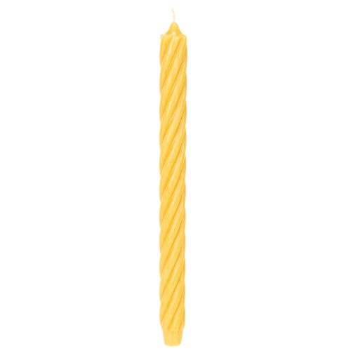 Bougies rustiques torsadées, grandes bougies coniques, jaune uni, 350/28 mm, lot de 4 acheter | Floristik24.be