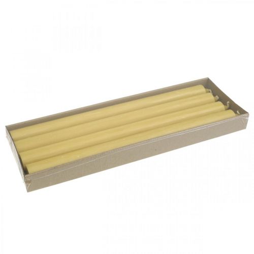 Floristik24 Bougies rustiques bougies en bâton hautes de couleur unie jaune 350/28mm 4 pièces