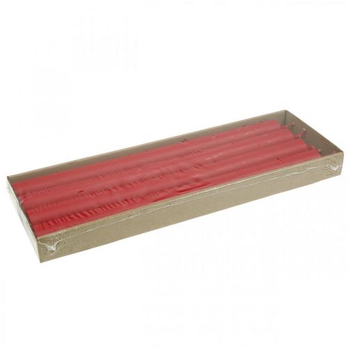 Floristik24 Bougies rustiques bougies en bâton haut rouge uni 350/28mm 4pcs