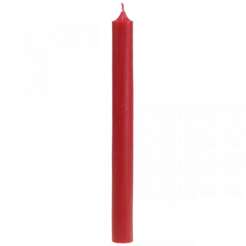 Floristik24 Bougies rustiques bougies en bâton haut rouge uni 350/28mm 4pcs