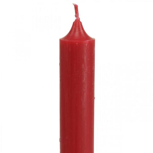 Floristik24 Bougies rustiques bougies en bâton haut rouge uni 350/28mm 4pcs