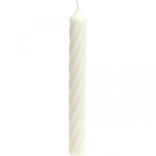 Bougies rustiques, couleur unie blanc 250/28mm 4pcs