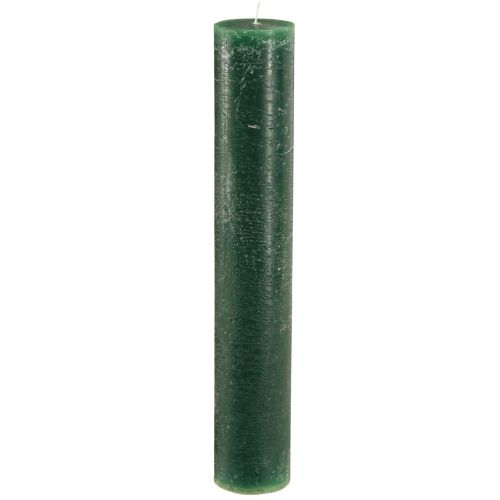 Article Bougie bâton rustique verte pour éclairage d&#39;ambiance et décoration de vacances, longueur 300 mm, largeur 50 mm, 4 pièces