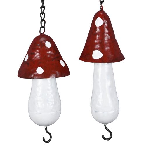 Article Mangeoire à oiseaux rustique en forme de champignons avec crochet pour boules de suif - décoration de jardin hauteur 17 cm 2 pièces