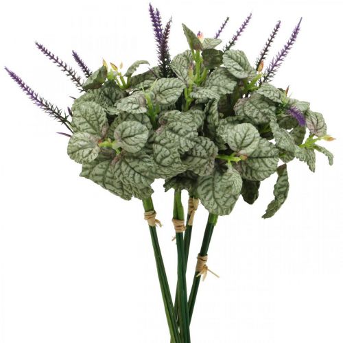 Floristik24 Fleurs artificielles en soie, sauge en bouquet, fleur de soie sauge violette L28cm 4pcs