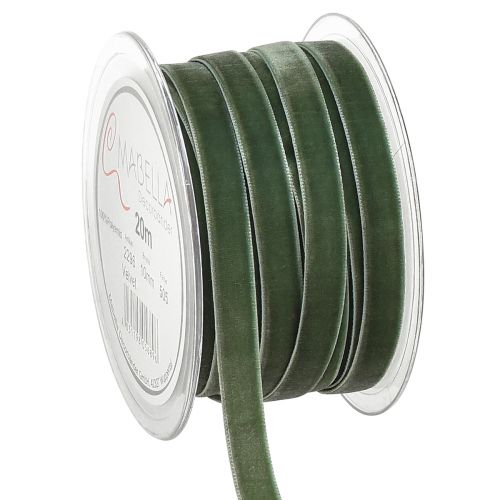 Floristik24 Ruban de velours ruban cadeau ruban décoratif vert B10mm 20m