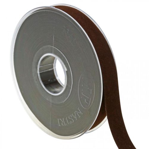 Article Ruban velours marron, ruban bijoux, ruban décoratif W15mm L7m