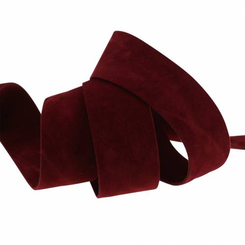 Article Ruban velours Bordeaux rouge 25mm 7m